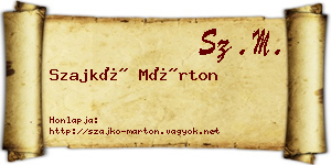 Szajkó Márton névjegykártya