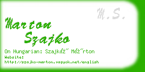 marton szajko business card